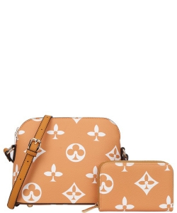 2in1 Printed Chic Crossbody Bag With Wallet Set DH-8232A ORANGE